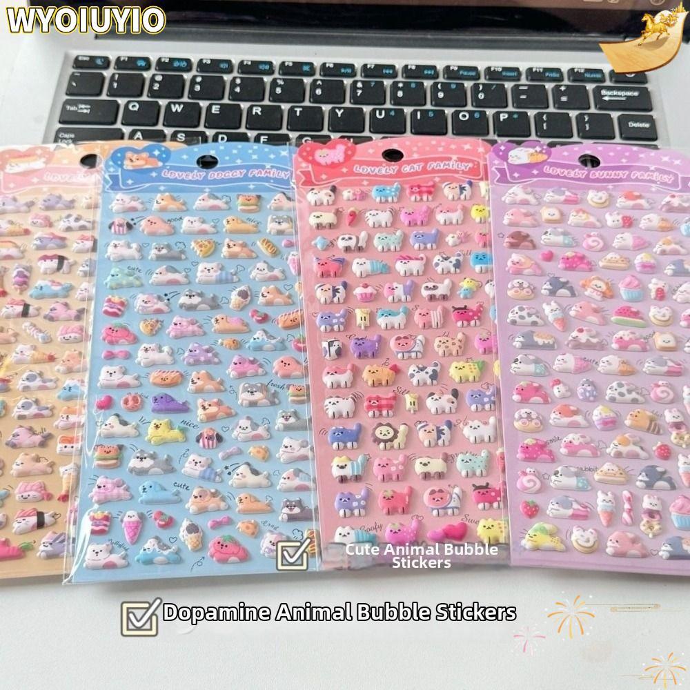 WYOIUYIO สติกเกอร์ธีมสัตว์ครอบครัว 1/4 ชิ้น กันน้ํา น่ารัก สําหรับตกแต่งถ้วยน้ํา โทรศัพท์ DIY Journal
