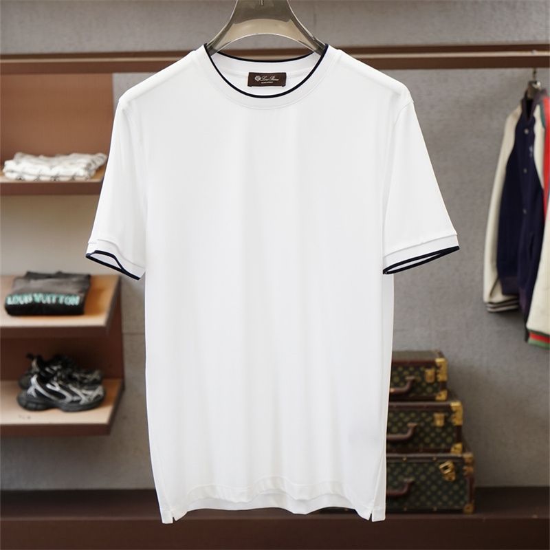8GG9 Italy LP Spring and summer new men's simple and stylish old money style color-blocked faux two-