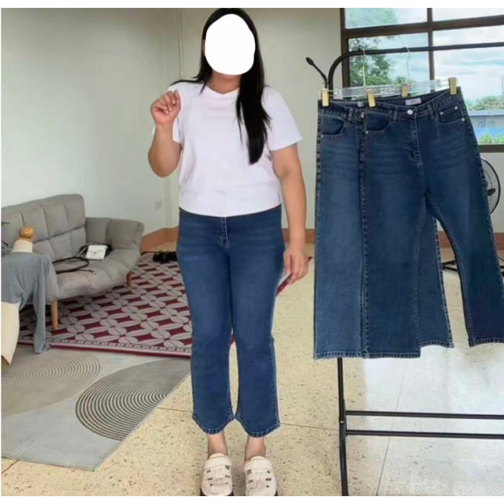 GHAOHES 🌷กางเกงทรงม้าเอวสูง ยืดหยุ่นดี นุ่มสบาย สำหรับคนสะโพกผาย มี 2 สี แบบขายาว 9 ส่วน#6641