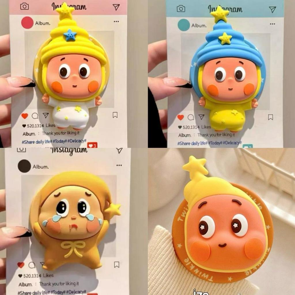 ตุ๊กตาดาวซิลิโคนการ์ตูนสําหรับขาตั้งแม่เหล็กดูดซับที่แข็งแกร่งหดถุงลมนิรภัยเดสก์ท็อปสําหรับผู้หญิง