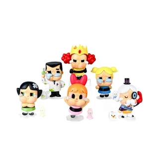 6 ชิ้นต่อกล่อง Powerpuff Girls Season Anime Gacha รูปชุดคอสเพลย์ตุ๊กตาสะสมของเล่นเด็กของขวัญตกแต่งบ้านเครื่องประดับรถเค้ก Topper ตกแต่ง MLML