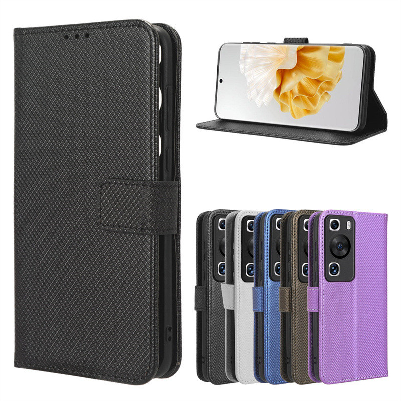 เหมาะสําหรับ Huawei P60 เคสโทรศัพท์การ์ด Huawei P60 Pro โทรศัพท์ซองหนังรูปแบบเพชร Lanyard Flip Case