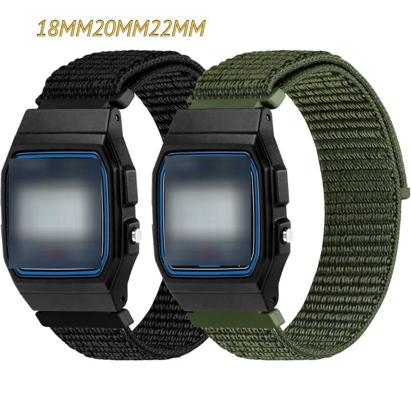 สายไนลอน 18/20/22 มม. เข้ากันได้กับ F-84/F-91W/F-94/A158/A168, F-105/F-108, Solo Loop Soft Strap สํา