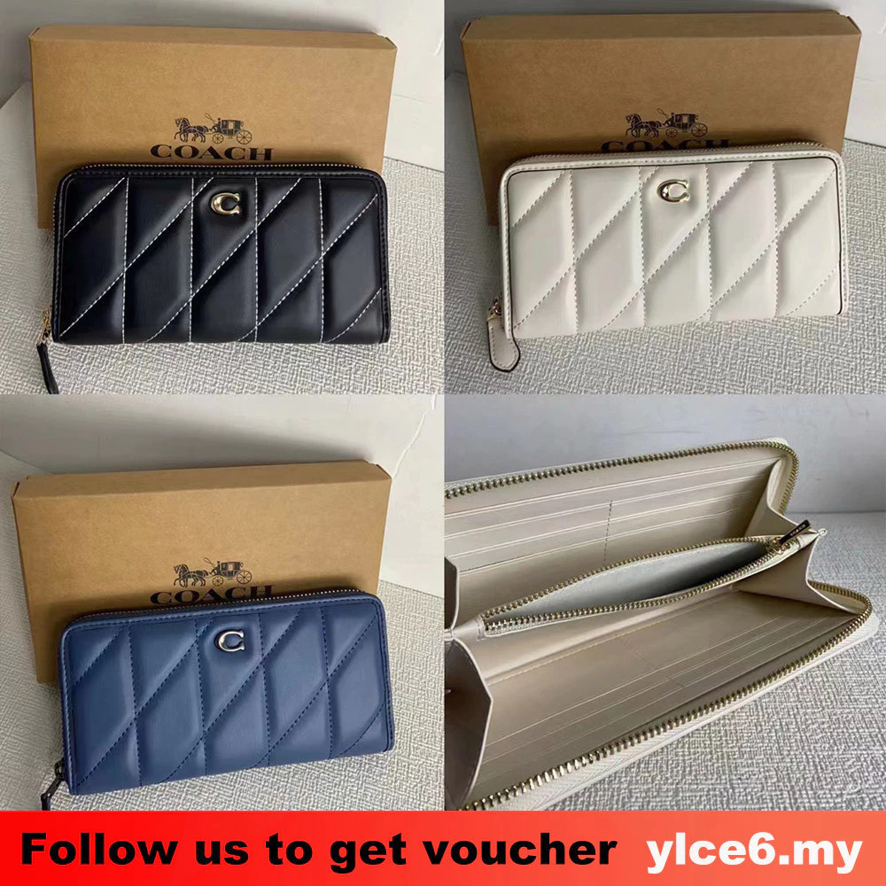 Zip Wallet C8570 ผู้หญิง กระเป๋าสตางค์ยาว กระเป๋าสตางค์ หนังแท้ Y8H9U32F