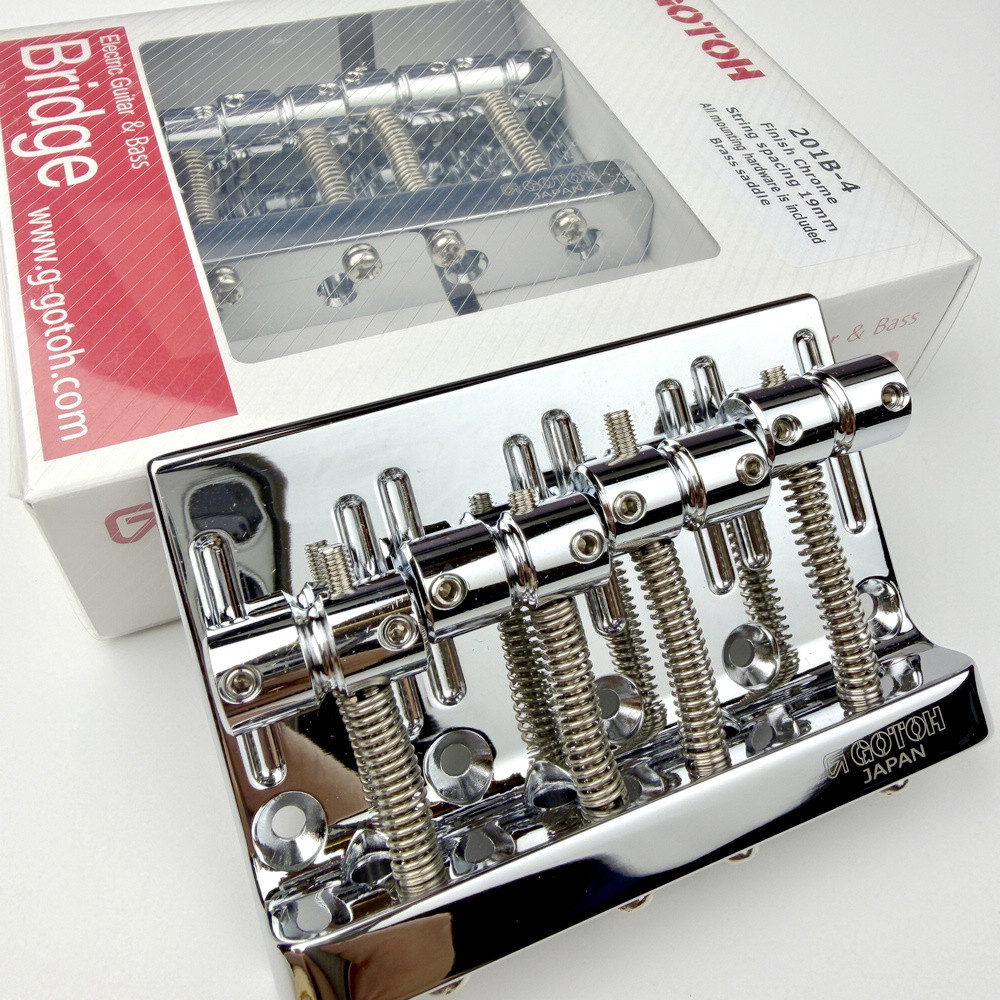 Original GOTOH 201B-4 4 Strings Electric Bass Bridge อานทองเหลือง Chrome BlackMade In Japan