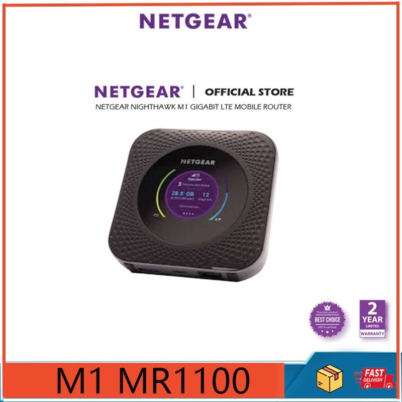 NETGEAR Nighthawk M1 MR1100 Mobile Hotspot 4G Router, Mifi, Wi-Fi แบบพกพาสําหรับเดินทาง, ความเร็วดาวน์โหลดเร็วสุดถึง 1 G