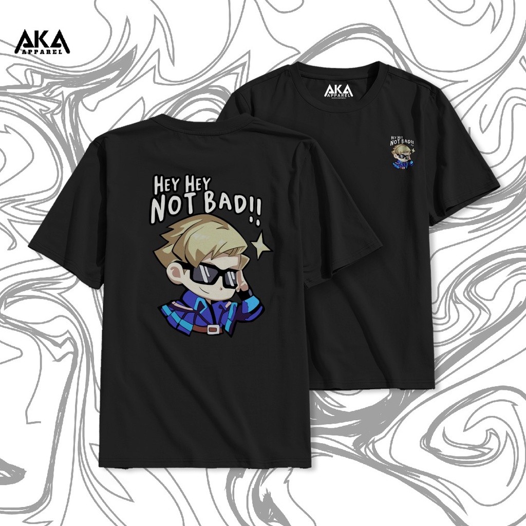 Aka Mlbb เสื้อยืด Emote Not Bad / Baju Microfiber Jersi / Jersey Sublimation / Tshirt Jersey