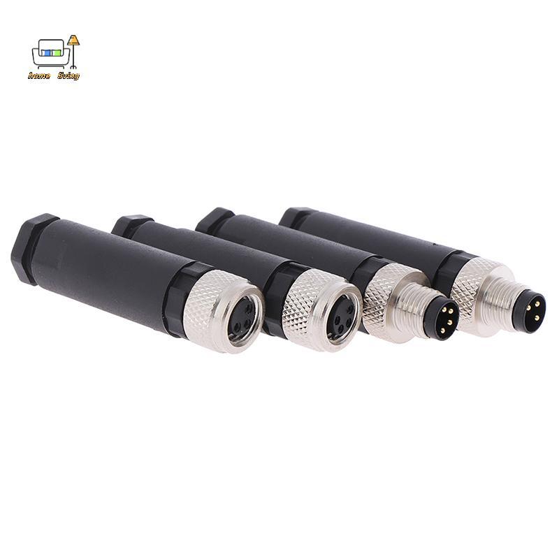[Onw] 1 PC M8 Sensor Connector 3/4 Pin ปลั๊กมุมตรงชาย/หญิง [th]
