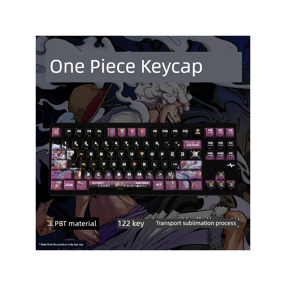 คีย์แคป คีย์แคปไทย One Piece Keycap PBT ห้าด้านระเหิดโรงงานเดิมความสูงสี่ด้านโปร่งแสง Wooting Night 