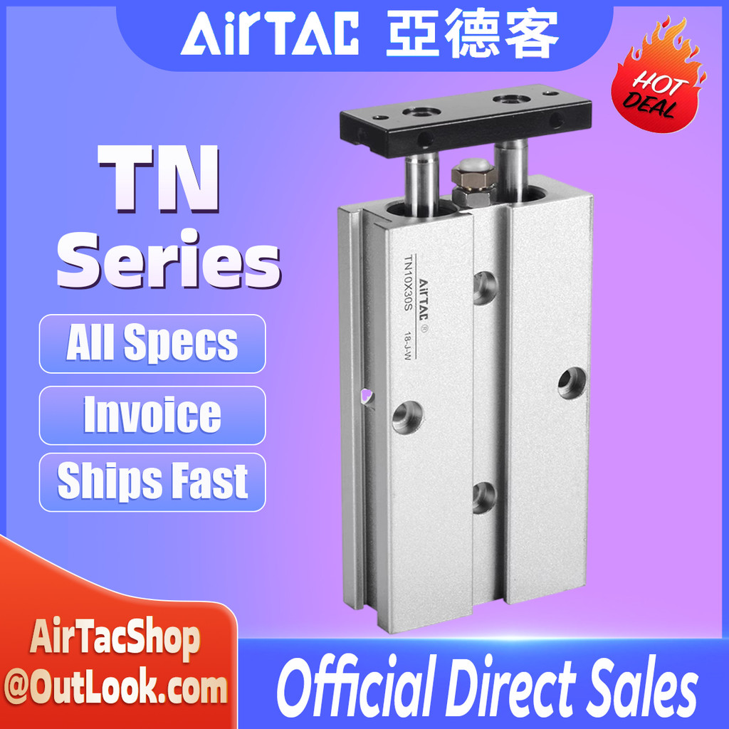 AirTAC TN Series Compact Pneumatic Double Shaft/Double Rod กระบอก TN10/16/20/25/32 X 100S/200S/80S