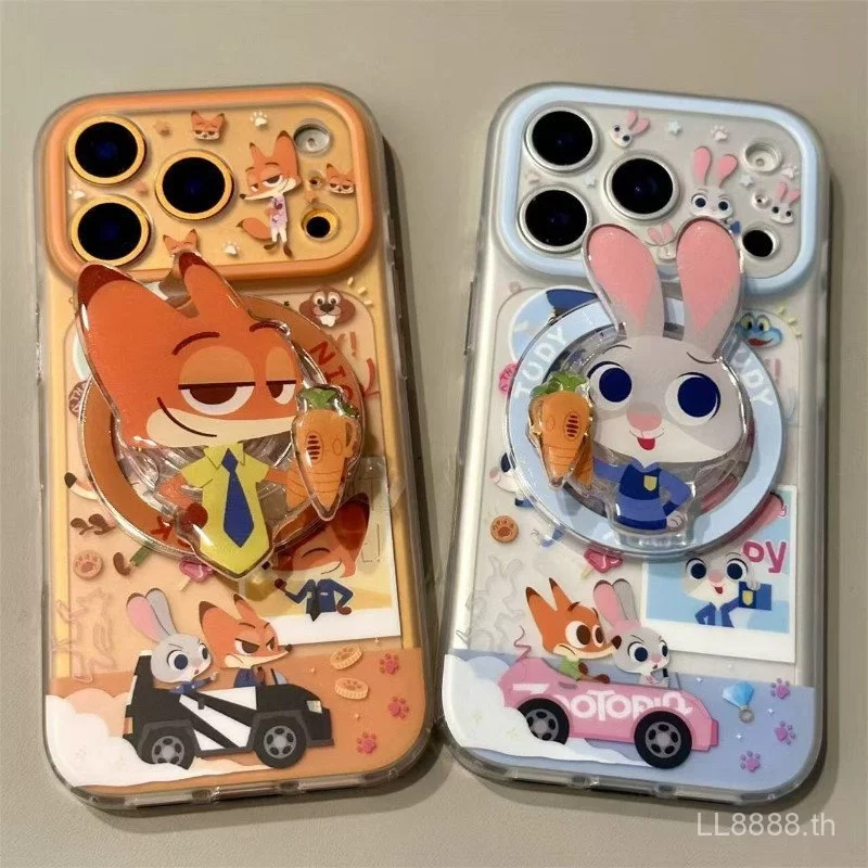 เคสโทรศัพท์ เหมาะสําหรับ iPhone 11 12 13 14 15 16 17 Pro max Plus Air Crazy Animal City หมุนวงเล็บแม่เหล็กกันกระแทกกันกระแทกเคสรวมทุกอย่าง 4EGO