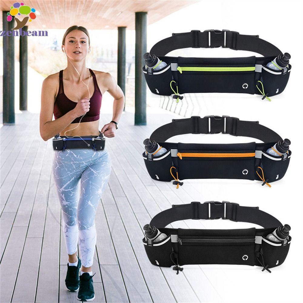 ZENBEAM กระเป๋าคาดเอววิ่งพร้อมขวดน้ํา Hydration Belt Bottle Marathon Running Bag, Gym Bag Waterproof