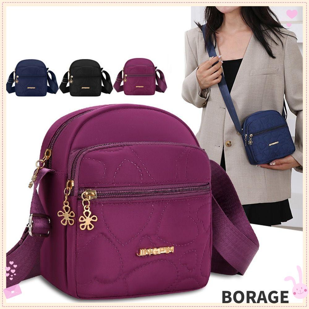 BORAG Messengers Bag, Nylon Crossbody Small Square Bags, Multi-Channel Multifunctional Mobile Phone 