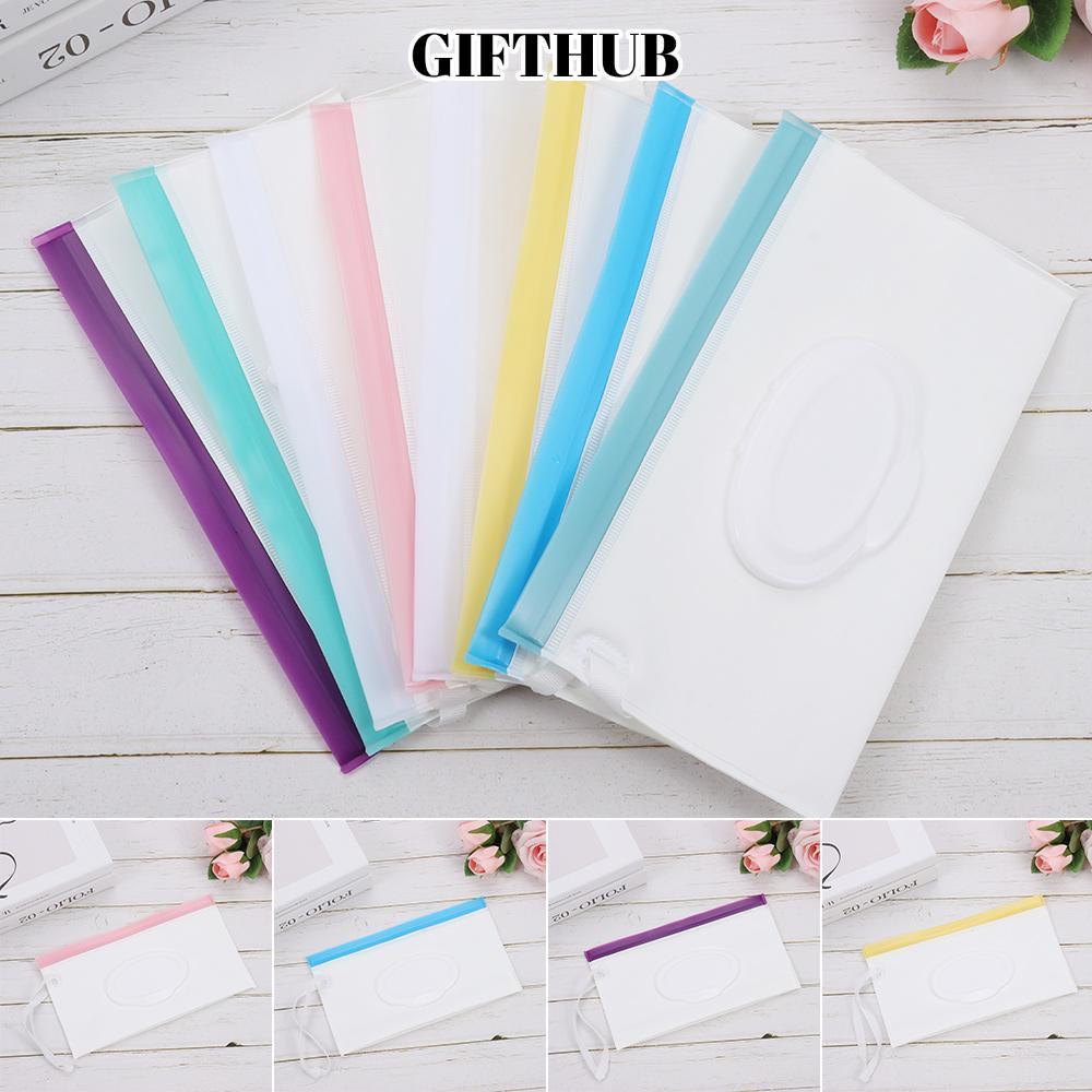 LULLABY กระเป๋าทิชชู่เปียก, ที่ใส่ผ้าเช็ดทําความสะอาดฝาพับ EVA, กระเป๋าใส่ทิชชู่เปียกสีทึบแบบพกพา ผล