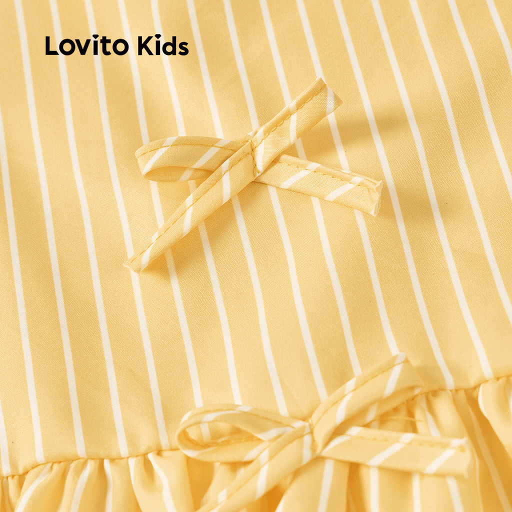 Lovito Kids طقم شورت بنات بشرائط — أصفر — صورة 5