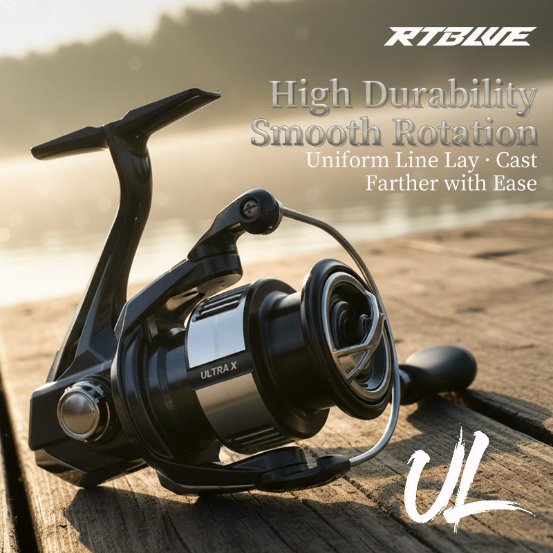 รอกตกปลา BEARKING RTBLUE พร้อมด้ามจับคู่ ลื่นไหล สปินนิงสำหรับการตกปลาน้ำเค็ม