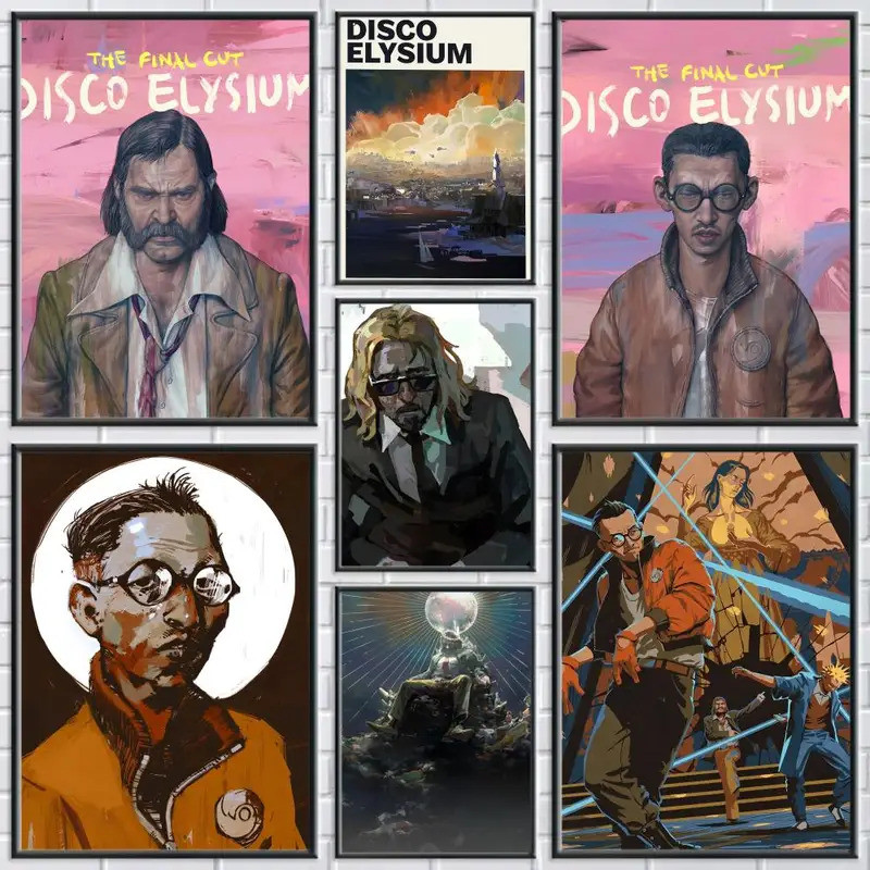 Disco Elysium ร้อนวิดีโอเกมโปสเตอร์โมเดิร์นและสง่างามสําหรับตกแต่งบ้านห้องนั่งเล่นหอพัก Wall Art VF5