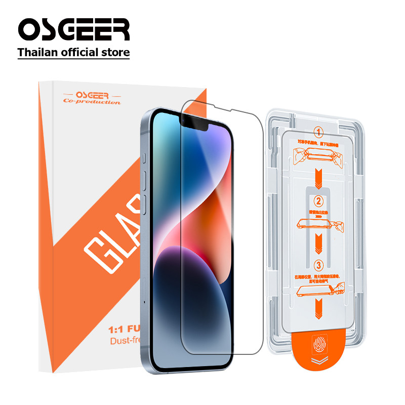 OSGEER HD ฟิล์มกระจกนิรภัยสําหรับ iPhone 17 17e/air 14 13 12 11 15 16e Pro Max Anti-Burst แบบเต็มหน้าจอความเป็นส่วนตัว Protector Tempering Glass พร้อมเครื่องมือติดตั้งไร้ฝุ่น