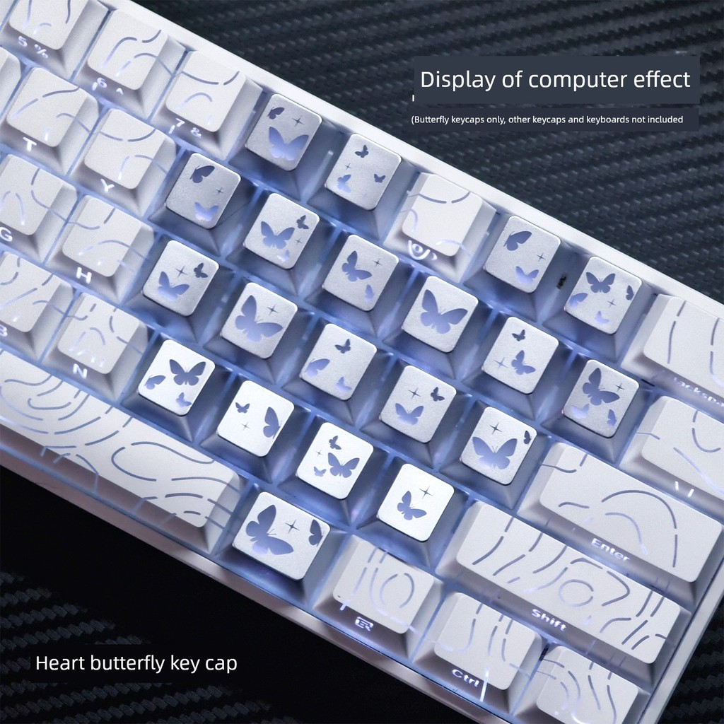 keycap work egg keycaps ปุ่มกดธีมผีเสื้อ Tarantula Love เหมาะสําหรับ win/hero/68/F87/99/104/108 แป้น