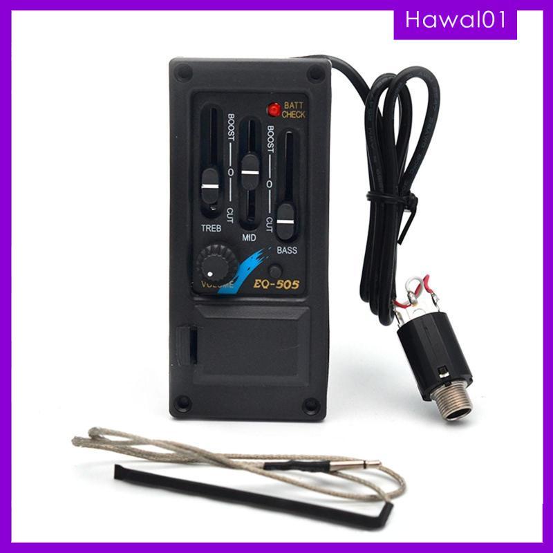 [ฮาวาย] ปิ๊กอัพกีต้าร์จูนเนอร์รงค์ดิจิตอล 3 Band Preamp EQ อุปกรณ์เสริมสําหรับกีตาร์โปร่งมือซ้าย