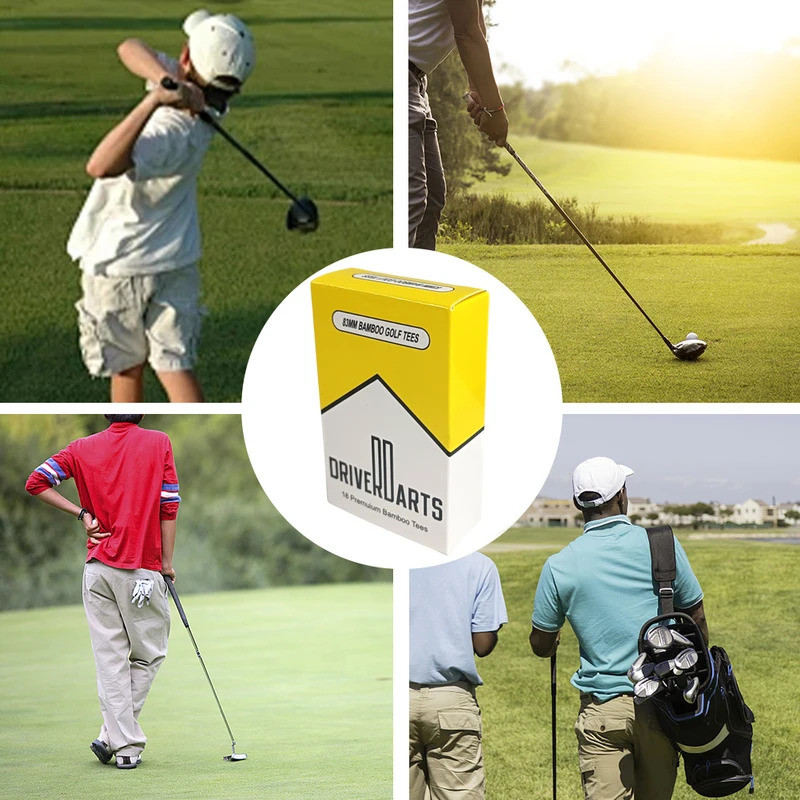 18pcs/box Golf Tees Premium 83mm Bamboo Golf Tees Bamboo Tees Golf Accessories Golf Gifts for Men Go