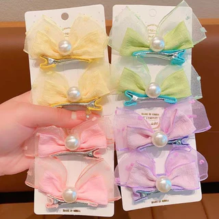 สินค้าใหม่! กิ๊บติดผมประดับมุกและโบว์เรียบง่าย 🎀 สำหรับผู้หญิง สีสันสดใส