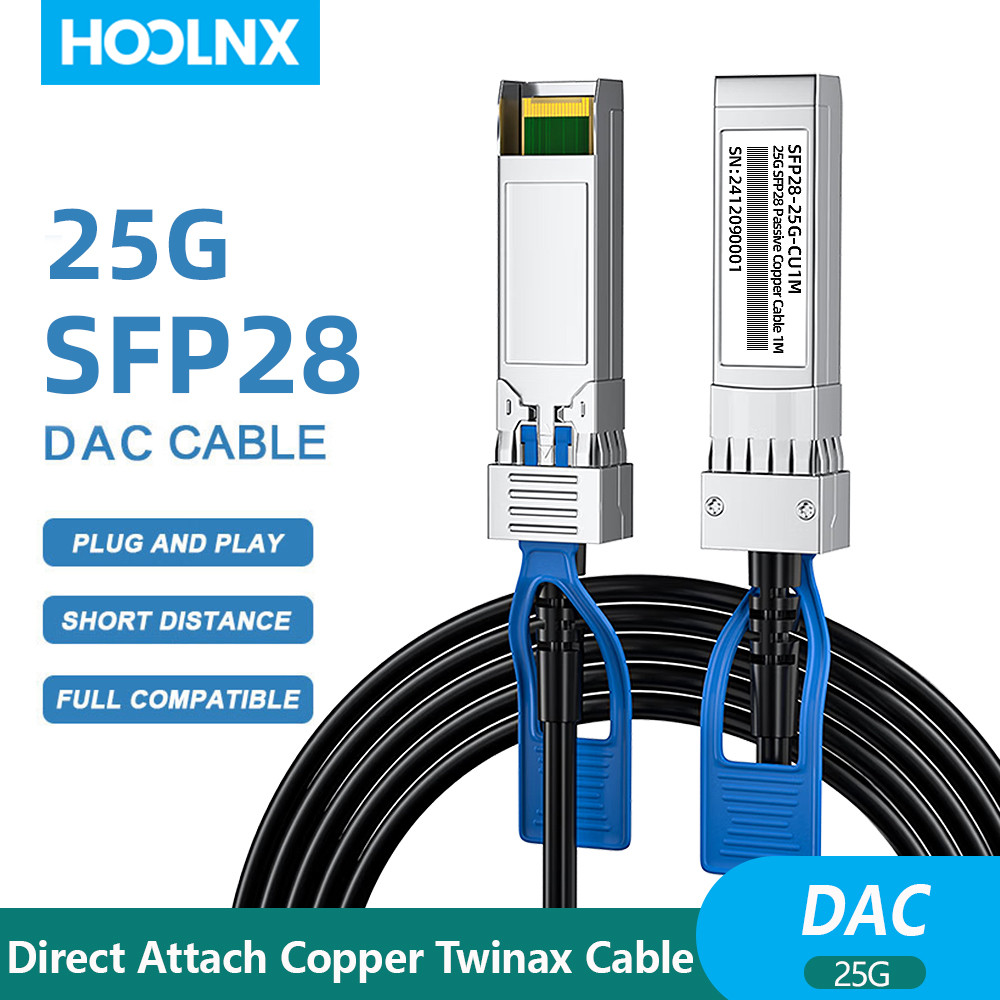 HOOLNX 25G SFP28 Twinax Cable, Direct Mounted Copper(DAC) Passive Cable 0.5-5M, For Ubiquiti,Cisco,H