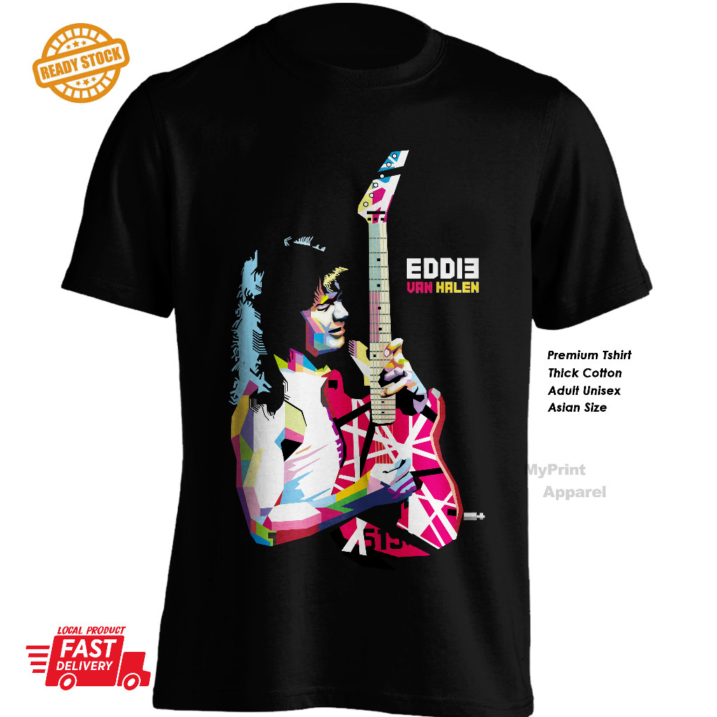 2026Fashion 2026Eddie Van Halen Guitar Rock Band Musician Cotton T-shirt COD JJJ3