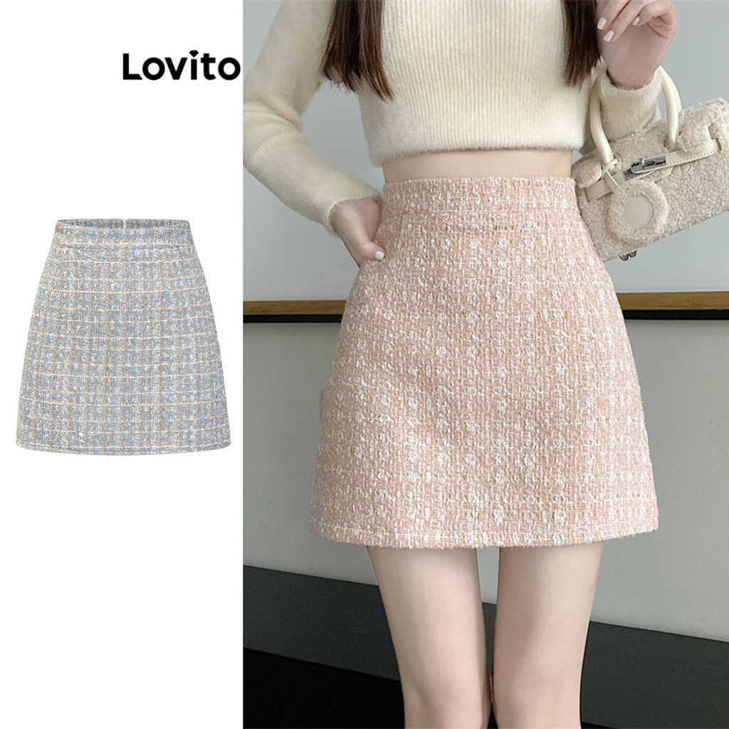 Lovito กระโปรงผู้หญิง ทรงเอไลน์ ลายดอกไม้ดิสซี่ สไตล์ลำลอง L71ED093 (หลากสี)