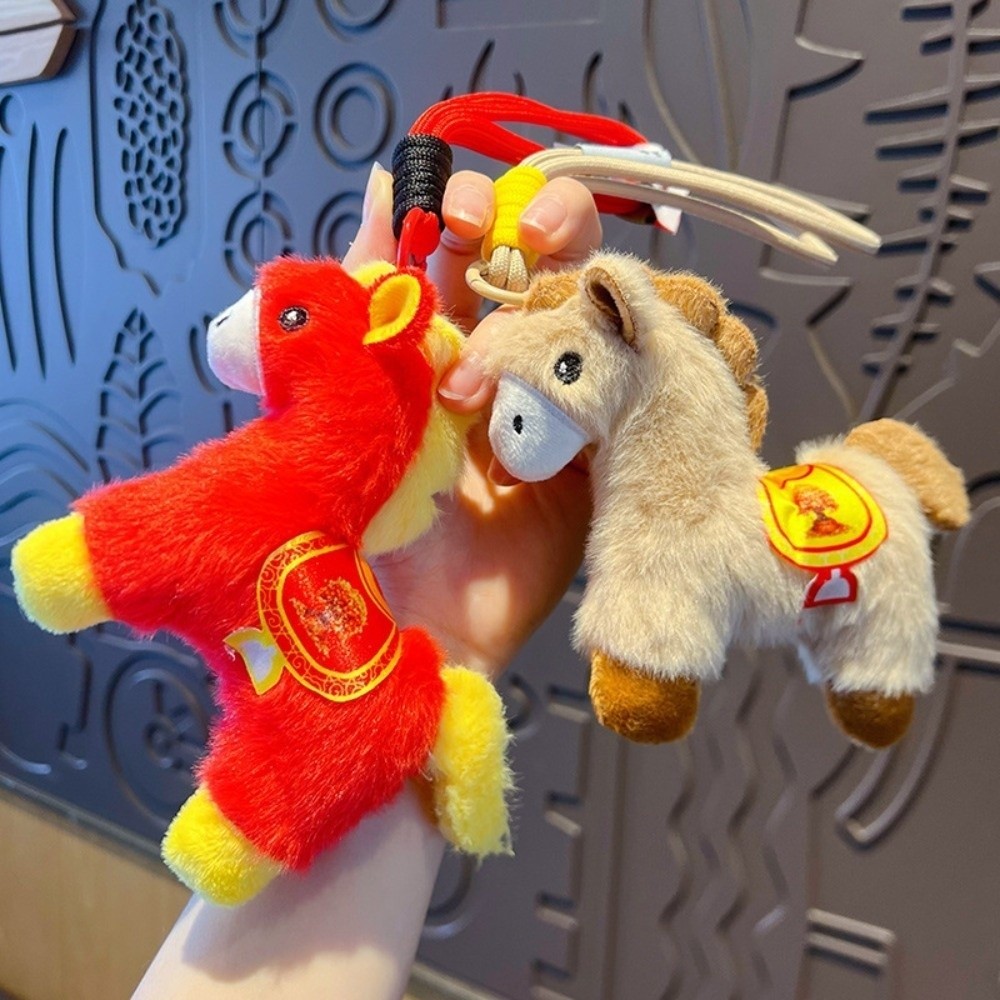 MXFASHIONE Pony จี้, Yuanbao Mascot ตุ๊กตาม้าพวงกุญแจ, ตลก 12 ซม.ปุยสไตล์จีน Zodiac Pony Figurine ตกแต่งเทศกาล - รูปที่ 5