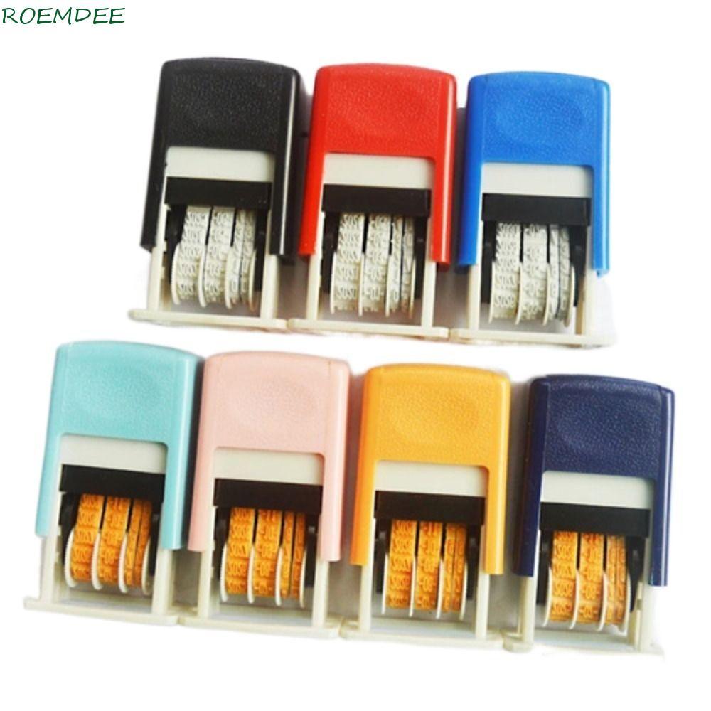 RODEE แสตมป์วันที่ Self-Inking แสตมป์ 4 มม.DIY แสตมป์กลับหมึกอุปกรณ์สํานักงานสากลจับบัญชีแสตมป์