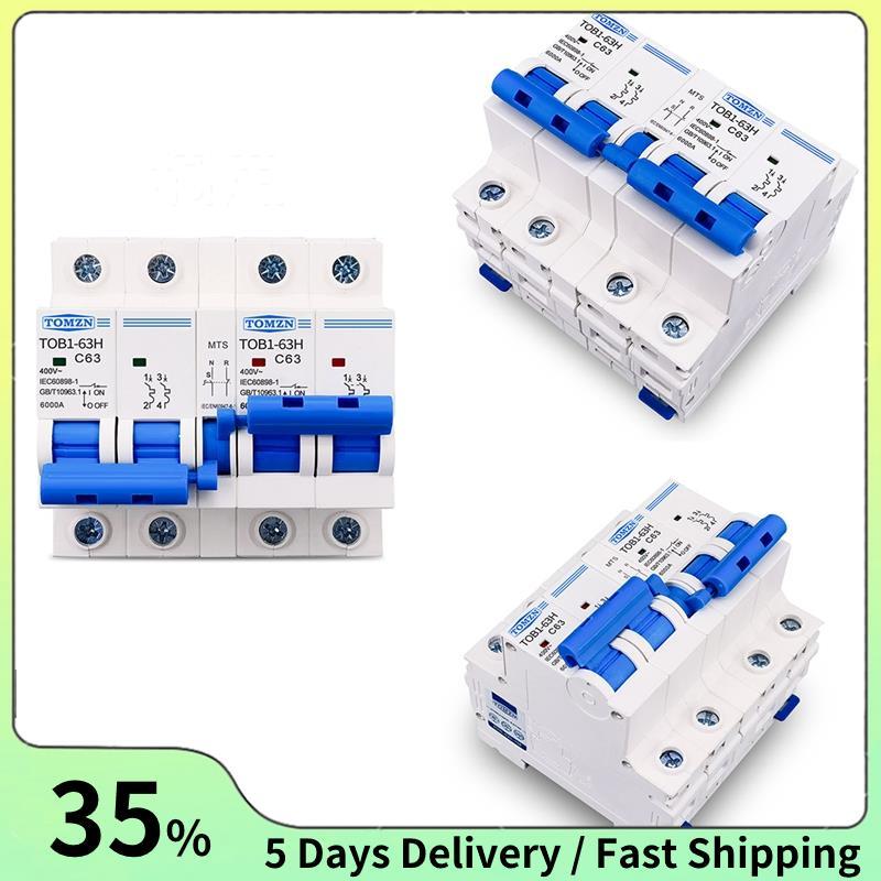 2P + 2P AC Dual Power Manual Transfer Switch Circuit Breaker MCB 50HZ/60HZ