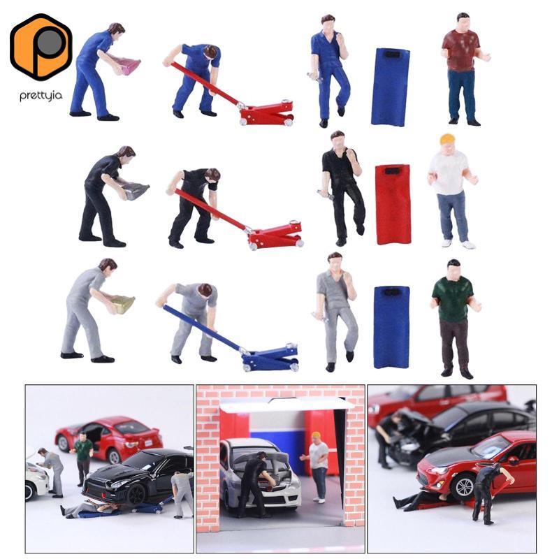 [สวย] 1:64 Dioramaรูปคนเรซิ่นคนงานอาคารScenarioสําหรับShih Tzuตกแต่งสําหรับรถไฟPark Scenario