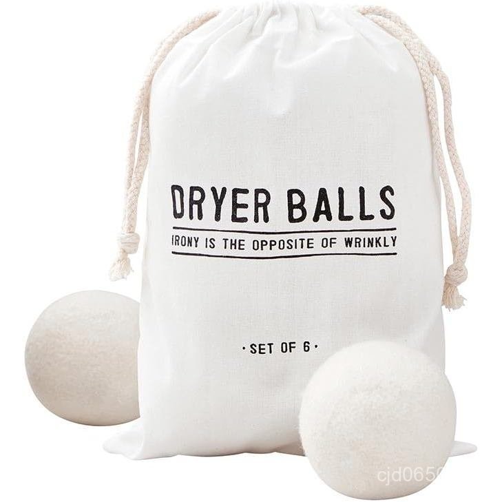 Santa Barbara Design Studio Wool Dryer Balls Natural Fabric Softener Woolly Ball Set in Muslin Stora