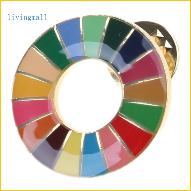 LIVI Enamal 17 สี Sustainable Development Goals เข็มกลัด United Nations SDGs Pin Badge แฟชั่น Rainbo
