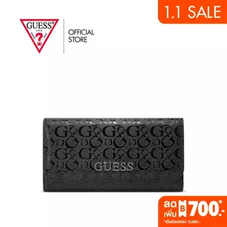 GUESS กระเป๋าสตางค์ผู้หญิง รุ่น F9455151 ABBAS SLG SLIM CLUTCH สีดำ