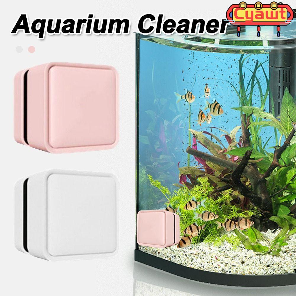 CYAWT Aquarium Cleaner, Magnetic Scratch-proof Aquarium Glass Cleaner แปรง, Square Mini Glass Cleane