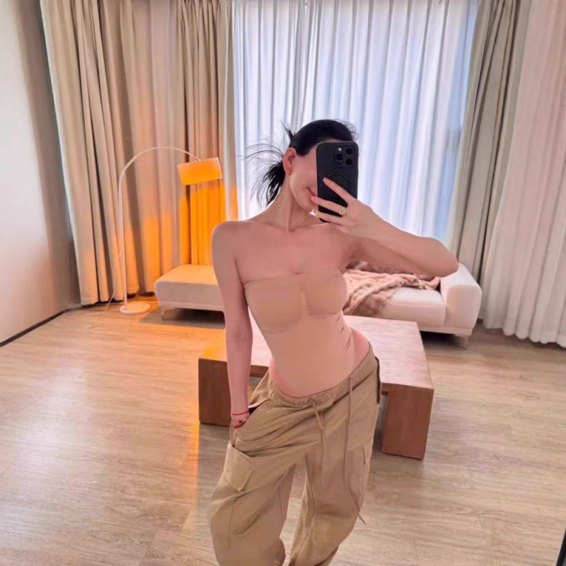 skims Elastic strapless bodysuit, seamless, breathable, sexy bodysuit, slim-fit sexy camisole for wo