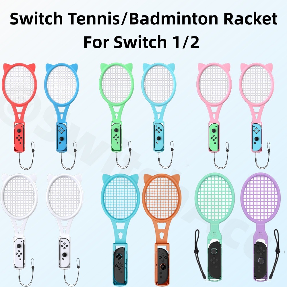 Nintendo Switch Tennis ไม้แบดมินตันด้ามจับ 2 สําหรับ Switch 2 / 1 / OLEDswitch กีฬาอุปกรณ์เสริมเกม somatosensory