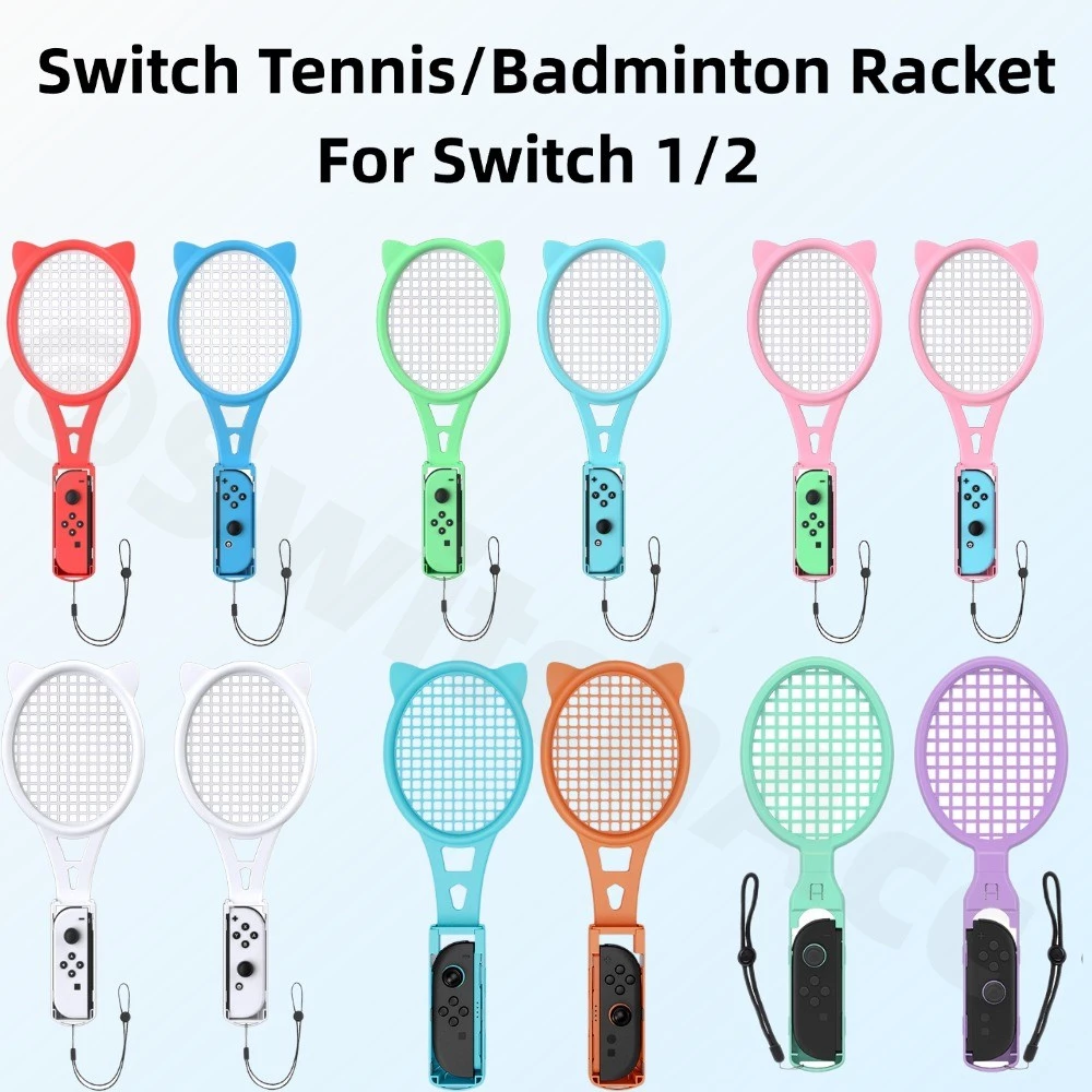 Nintendo Switch Tennis ไม้แบดมินตันด้ามจับ 2 สําหรับ Switch 2 / 1 / OLEDswitch กีฬาอุปกรณ์เสริมเกม somatosensory