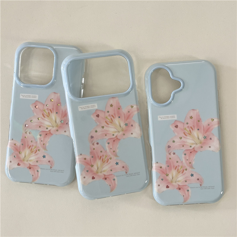 IPhone 17 Pro Max ลาย Lily วัสดุ TPU IMD craft เคสโทรศัพท์พิมพ์ลายสองชั้น