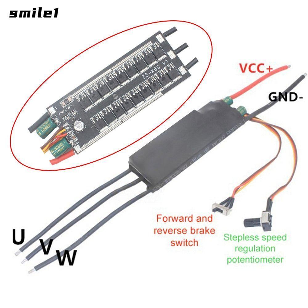 SMILE Hallless DC มอเตอร์ไดรฟ์, 3-Phase 1000W BLDC มอเตอร์แบบไม่มีแปรง, DC 6-24V Potentiometer DC Br