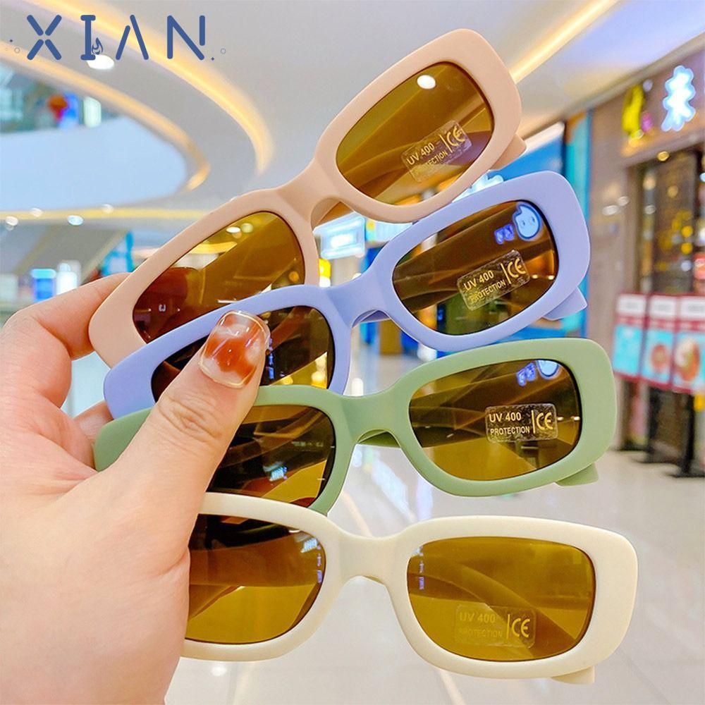 XIANEN Kids Oval Frame Sun Glasses, Sun Protection Outdoor Childrens Square Glasses, Vintage Summer 