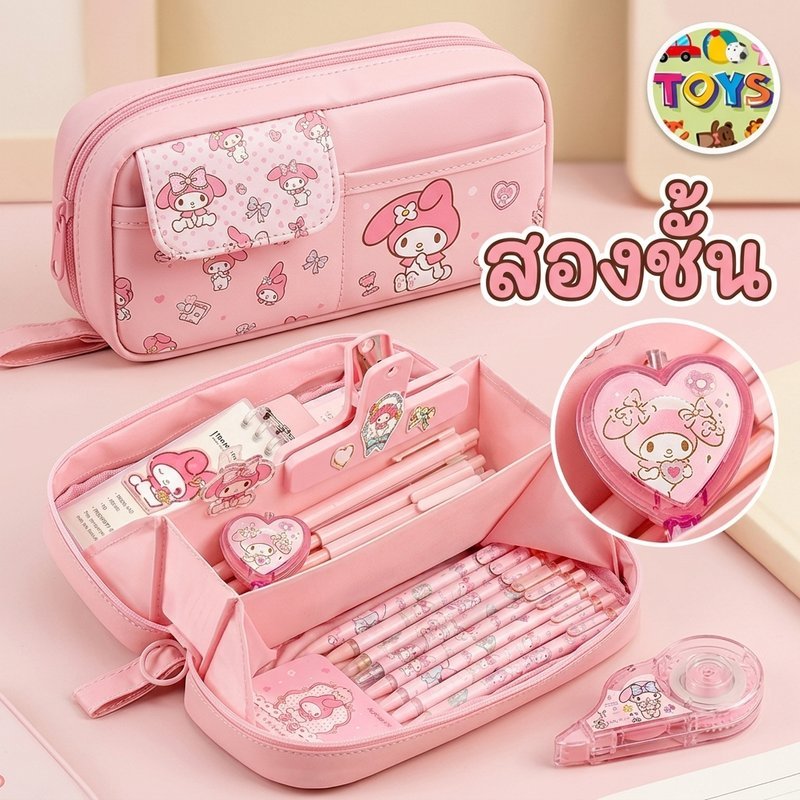 กระเป๋าดินสอ 5ชั้น ความจุขนาดใหญ่ มีช่องDIY พกพาง่าย สัมผัสนุ่ม สำหรับนักเรียน เก็บเครื่องเขียน