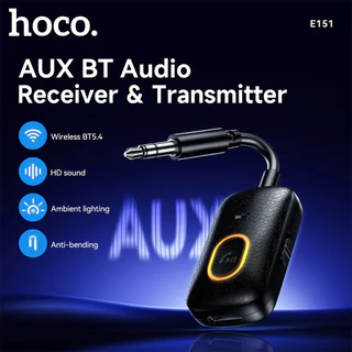 HOCO E151 AUX Transmitter / Receiver อะแดปเตอร์บลูทูธ 2in1 แปลงเครื่องเสียง AUX เป็นไร้สาย รองรับการโทร BT 5.4 hc5
