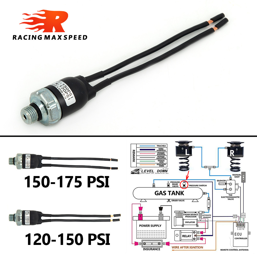 MP วาล์วสวิตช์ควบคุมความดันคอมเพรสเซอร์แอร์ 70-100PSI 90-120PSI 120-150PSI 150-175PSI 1/4NPT