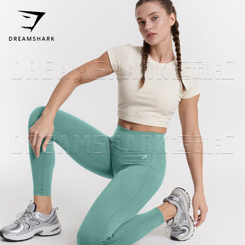กางเกงโยคะผู้หญิง American Gym Shark ออกแบบมาเพื่อยกกระชับหน้าท้องและรองรับการเคลื่อนไหว