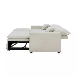 INDEX LIVING MALL โซฟาเบดผ้า L-shape รุ่นโดมิโกะ - สีเบจ