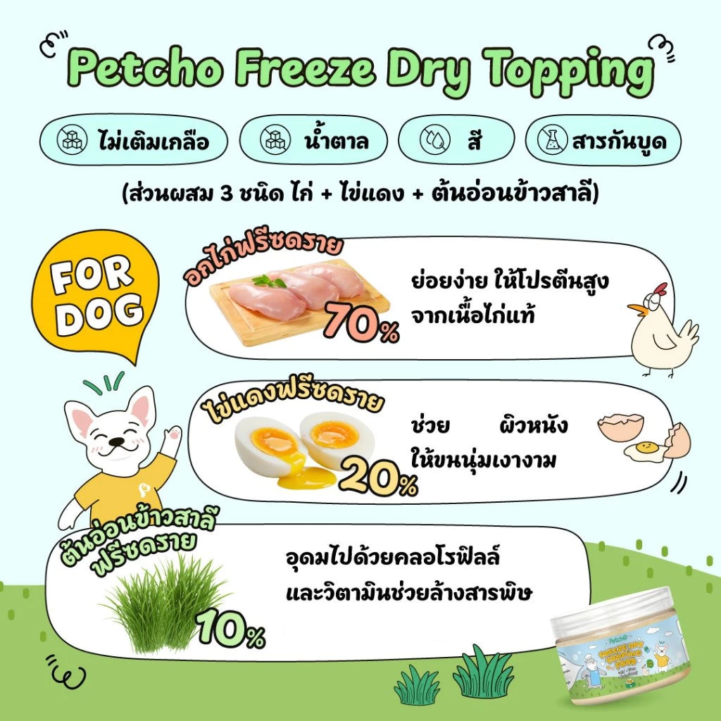 Petcho ผงโรยอาหารสุนัขและแมว 50 กรัม thumbnail 5