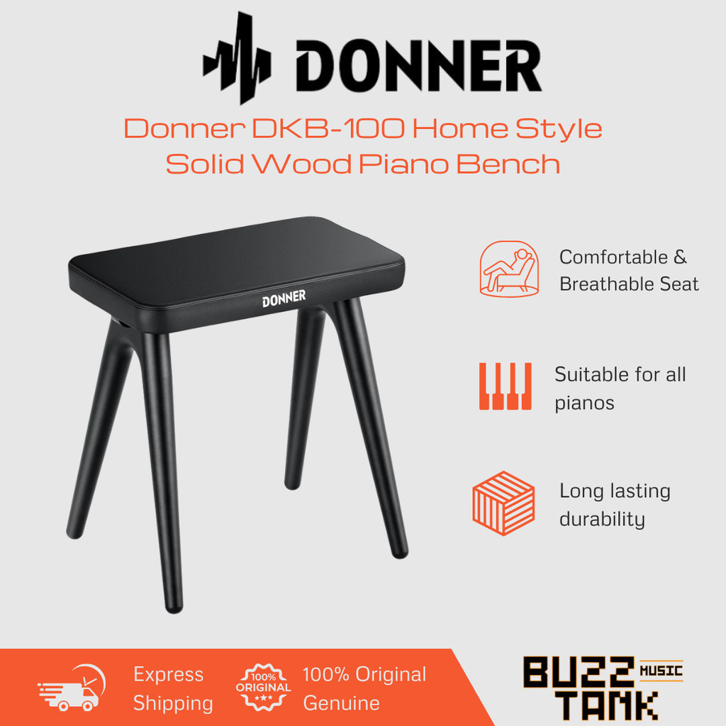 Donner DKB-100 ม้านั่งเปียโนไม้เนื้อแข็งสไตล์บ้าน (เข้ากันได้กับ Donner OURA S100)